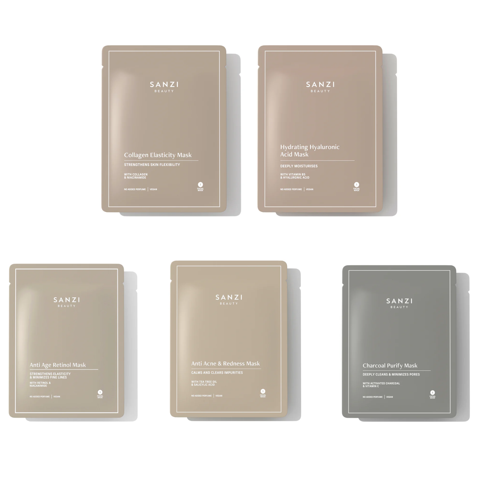 PAKKE: 5X SHEET MASKS