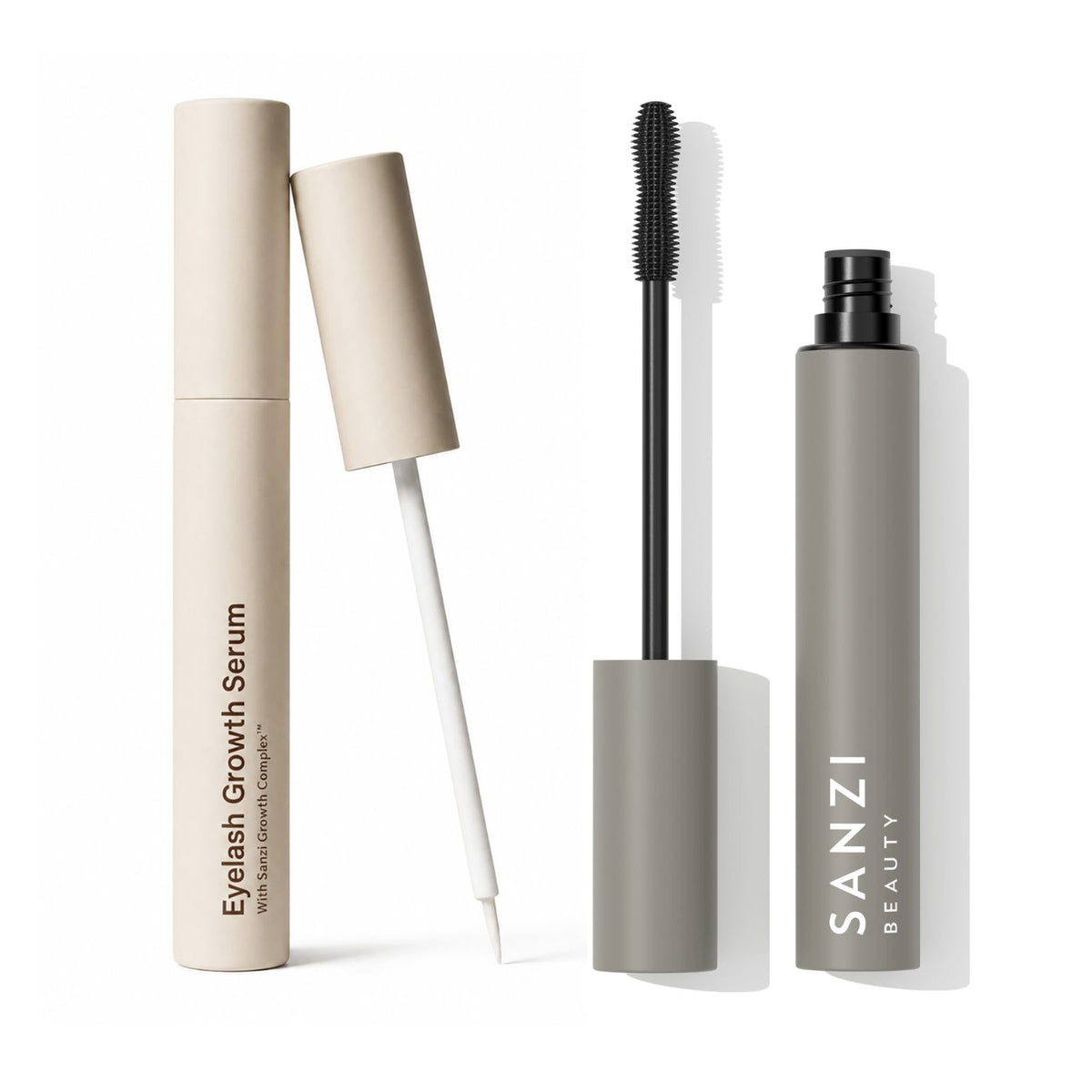 PAKKE: EYELASH GROWTH SERUM WITH SANZI GROWTH COMPLEX™ 5ML + MASCARA VOLUME & CURL WITH EYELASH SERUM (SVART)
