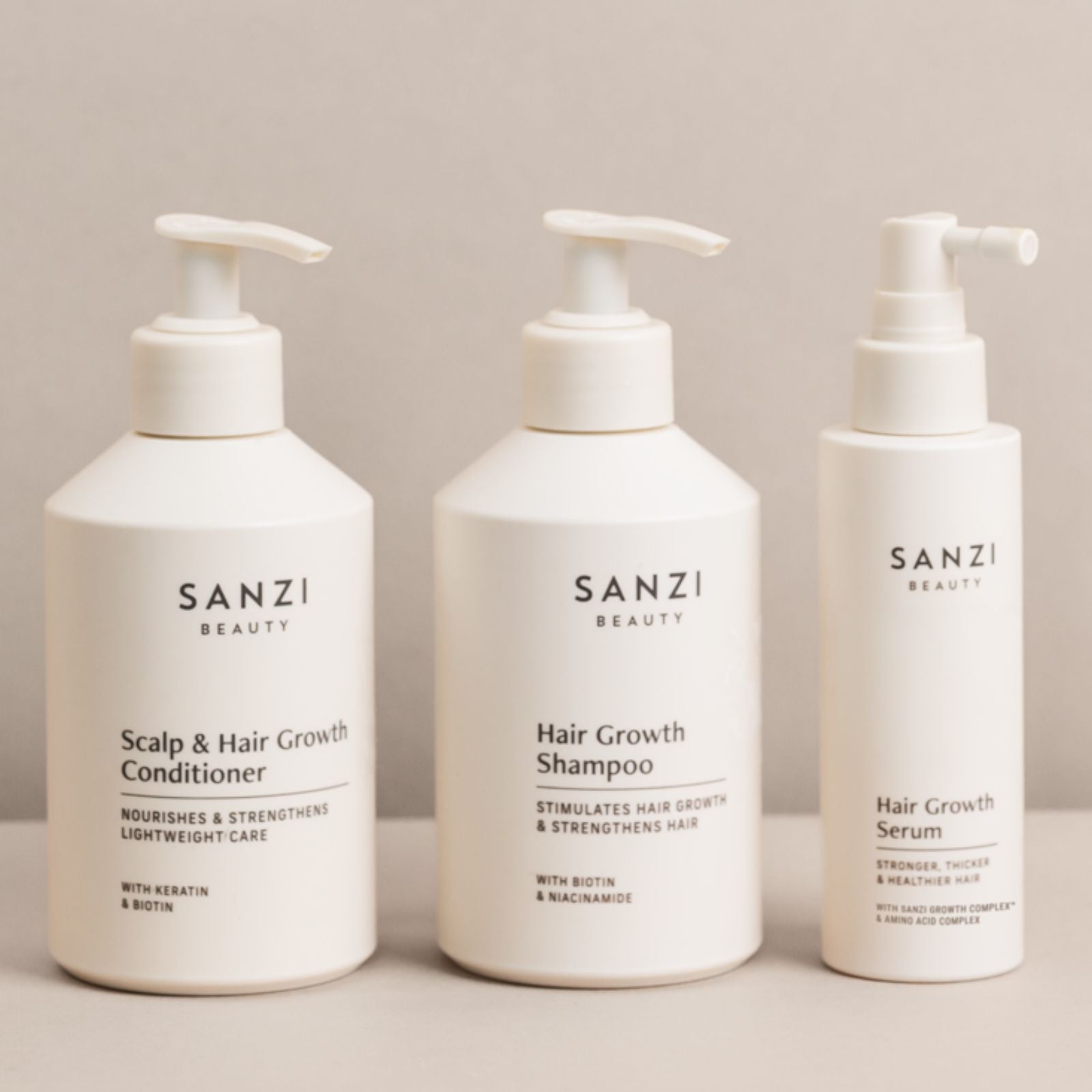 PAKKE: HAIR GROWTH SHAMPOO + CONDITIONER + SERUM (stor)